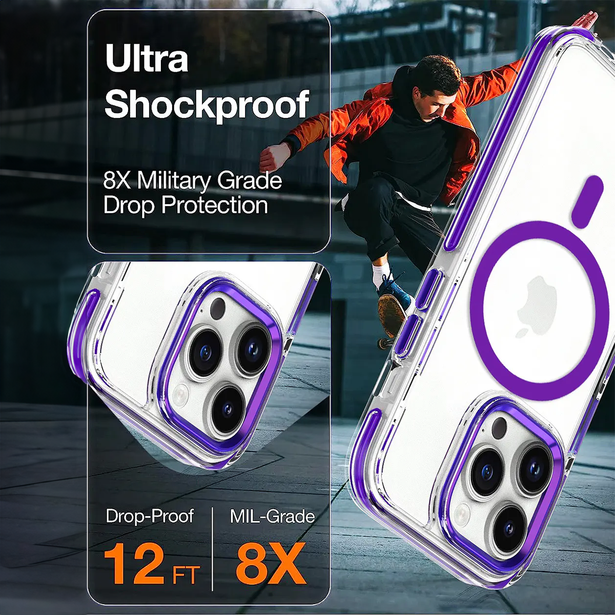 iPhone 14 Yellow Resistant Transparent Back Cover With MagSafe Charging