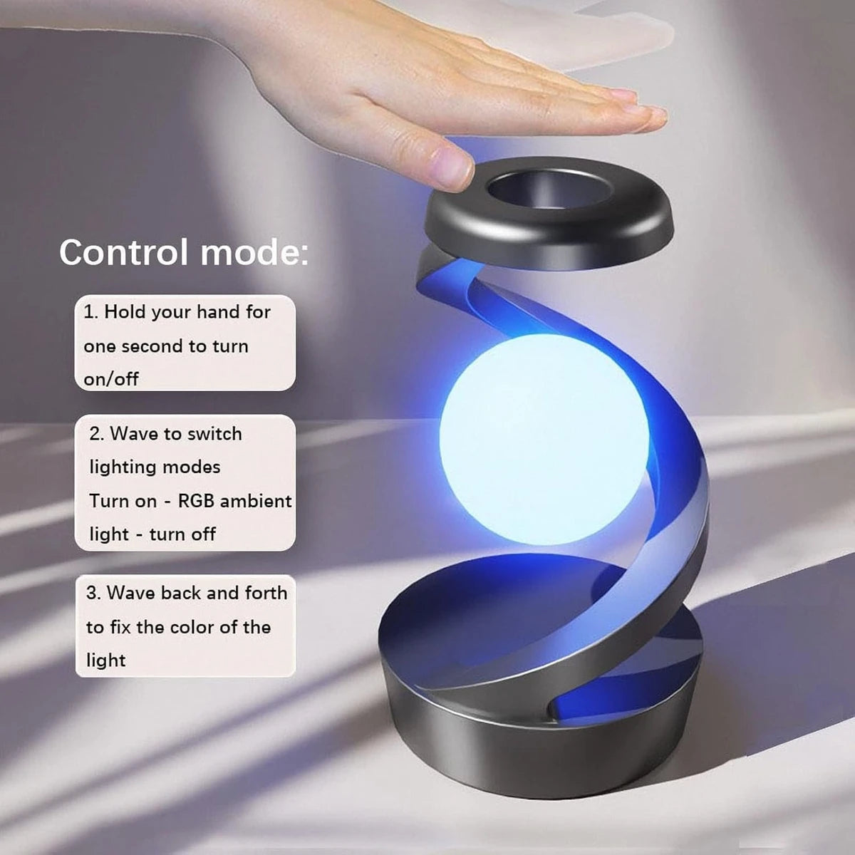 Beyond: Rotating Suspension RGB LED Lamp with Wireless Charger & Gesture Control, Modern & Futuristic Design