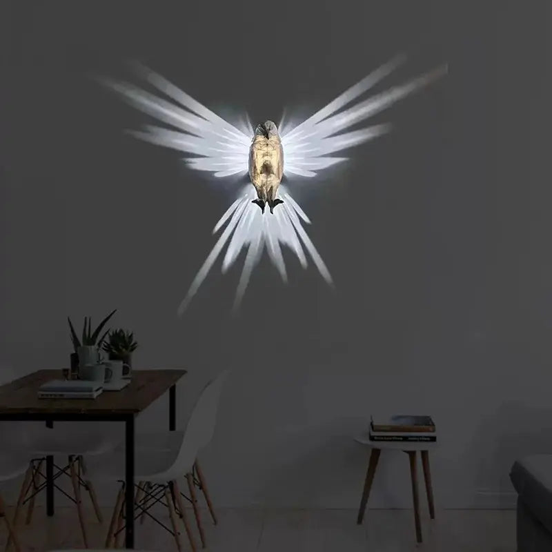 Raptor: Wall-Mounted 3D Eagle Shadow LED Lamp for Night Light & Statement Décor