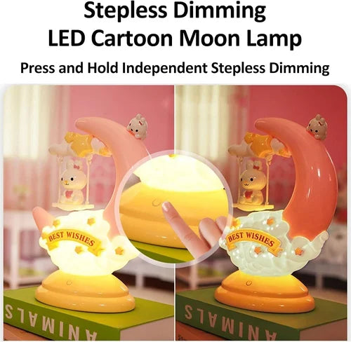 Swingy: Super Cute Crescent Moon & Cloud Night Lamp with Soft LED Glow for Cozy Bedside & Room Décor