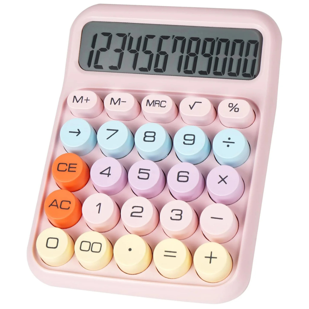 Pastel: Cute & Quirky Aesthetic Calculator with 12-Digit Display, Large Buttons & Pastel Color Design for Office & Students