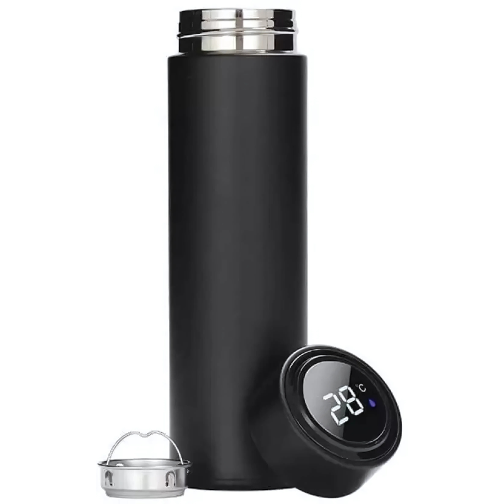 DigiSip: 500ml LCD Thermos Bottle with LED Temperature Display & Double Wall Vacuum Insulation