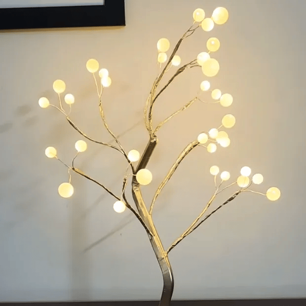FairyTree: Cozy LED Pearl Tree Lamp with 36 Twinkling Fairy Lights for Bedroom, Wedding & Home Décor