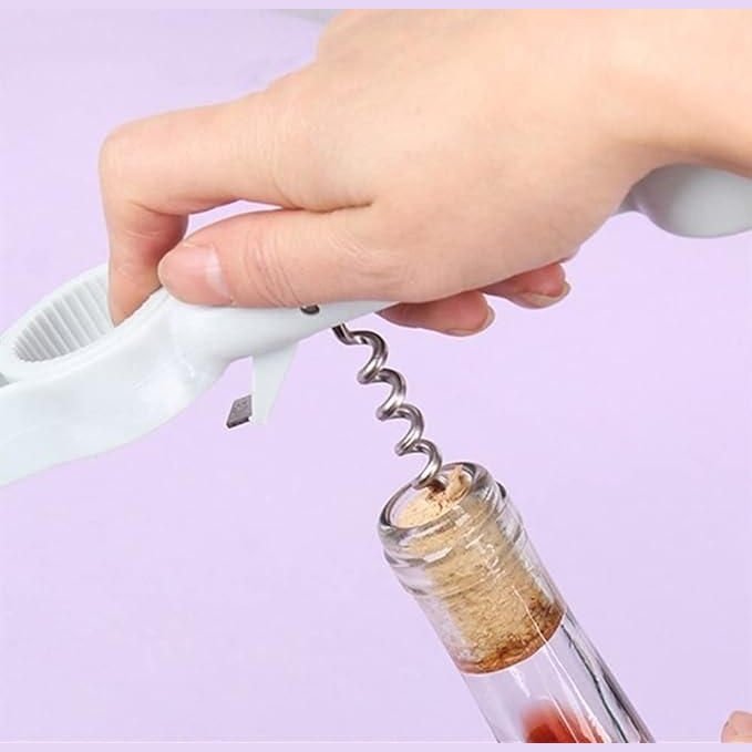 TwistEase: Cute 4-in-1 Multi-Opener for Bottles, Cans & Jars – Easy Grip & Finger Protection Kitchen Tool