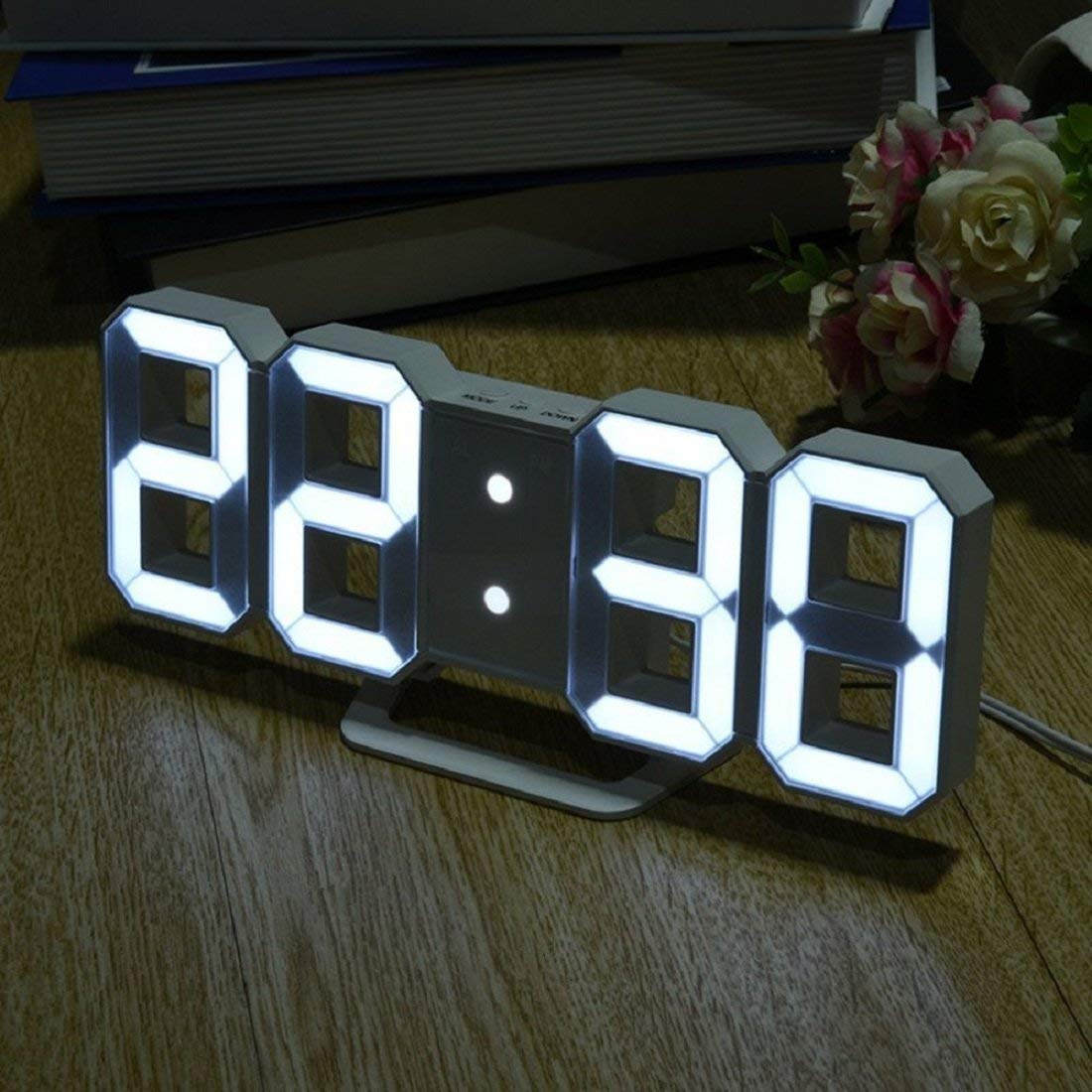 Acry: Viral Pinterest inspired Big Display Aesthetic LED Desk & Wall Clock with Alarm