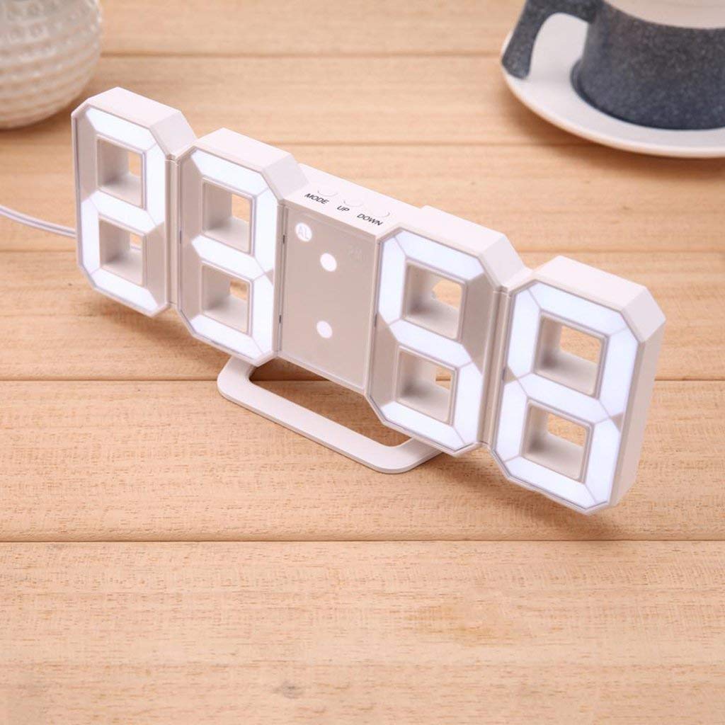 Acry: Viral Pinterest inspired Big Display Aesthetic LED Desk & Wall Clock with Alarm