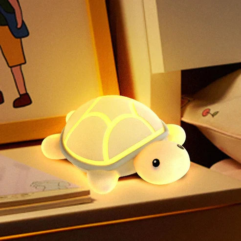 Tappy: Adorable Silicone Turtle Night Lamp – BPA-Free, USB Rechargeable Soft LED Light with Tap Control for Bedroom Ambience, Kids’ Gifting & Cozy Décor