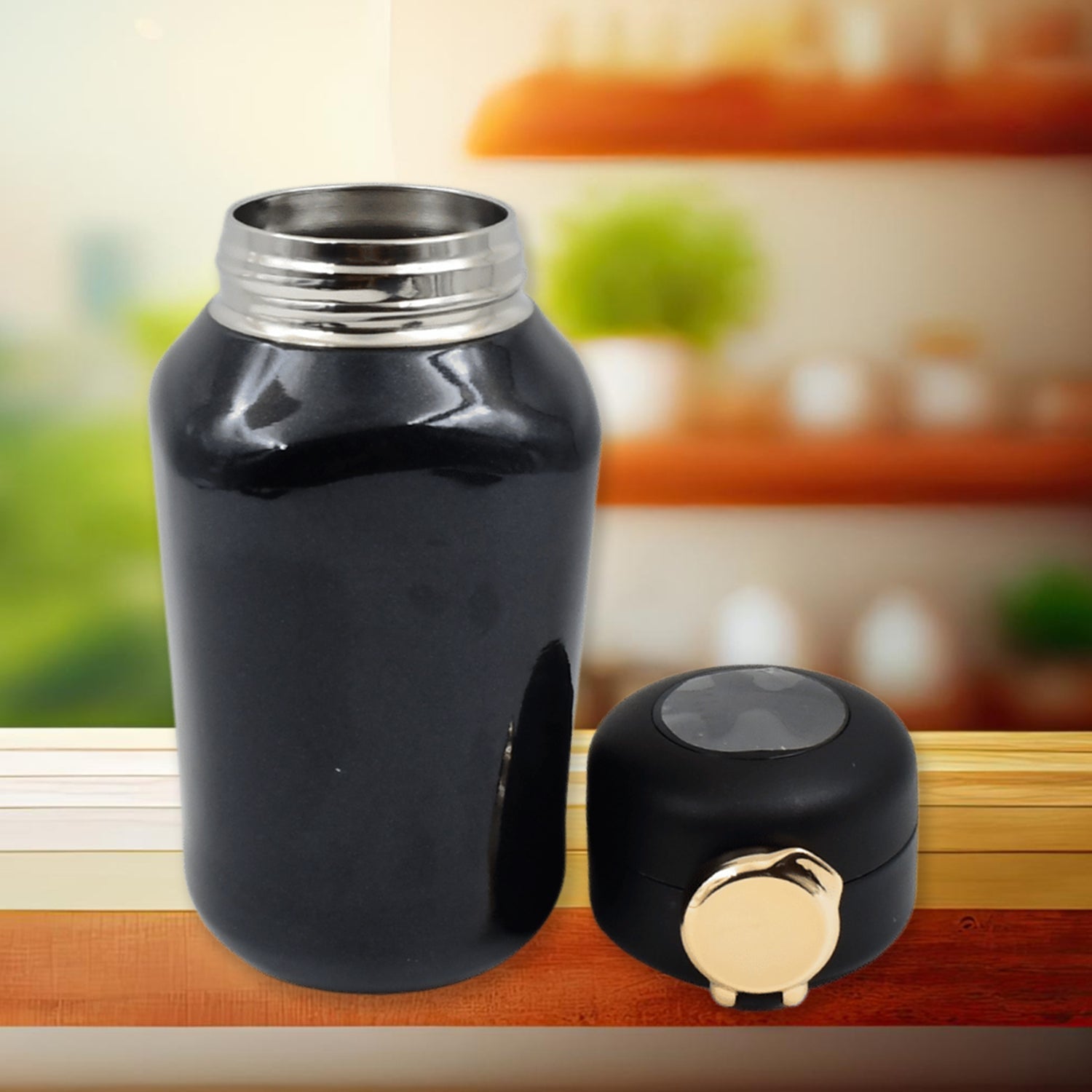 FashionCup: LED Temperature Display Thermos Bottle with Strap, Vacuum Insulated for Hot & Cold Drinks