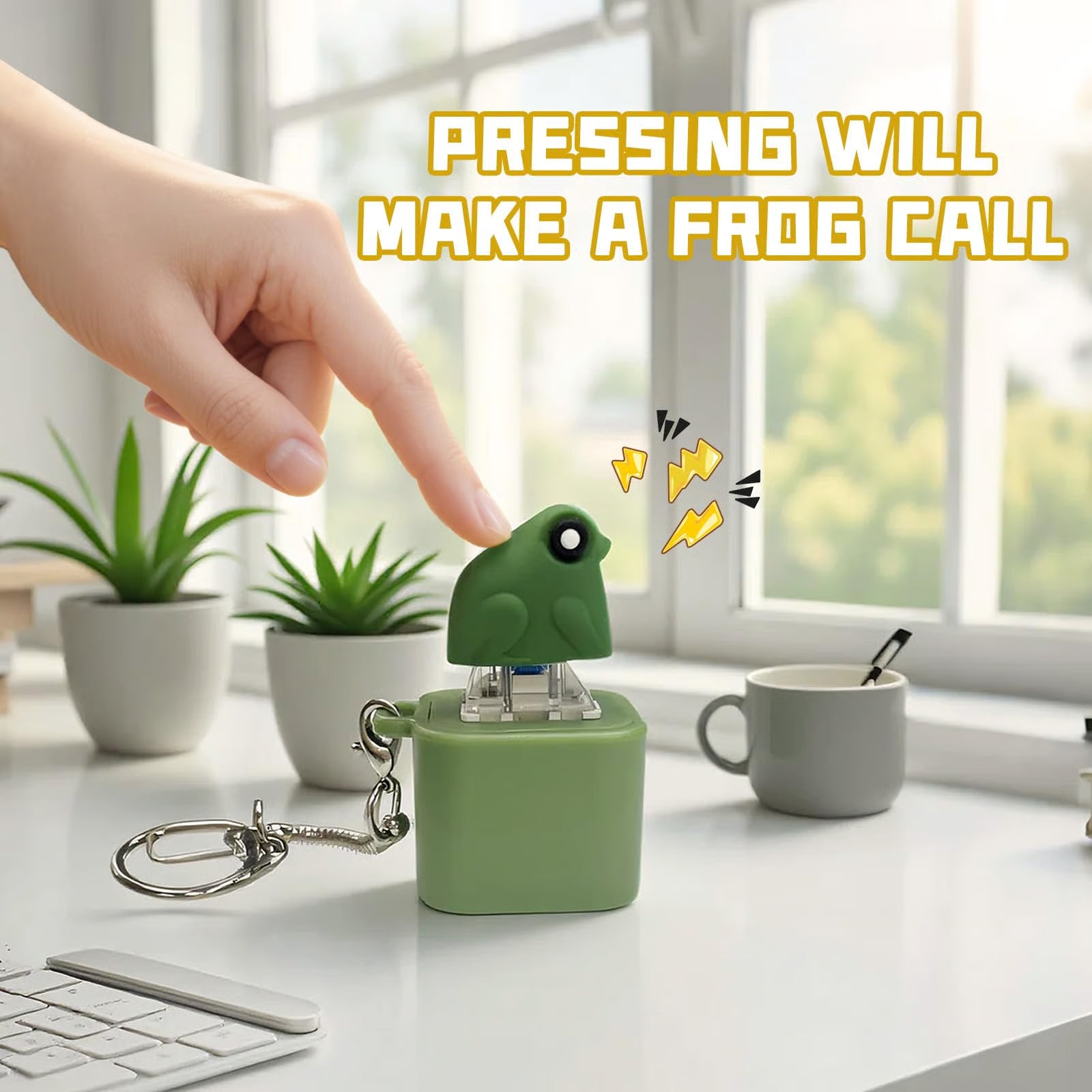 Frobby: Cute Frog Sound & Light Keychain with Croaking Sound, LED Glow & Interactive Play for Bags, Backpacks, Keys & Fun Gifting