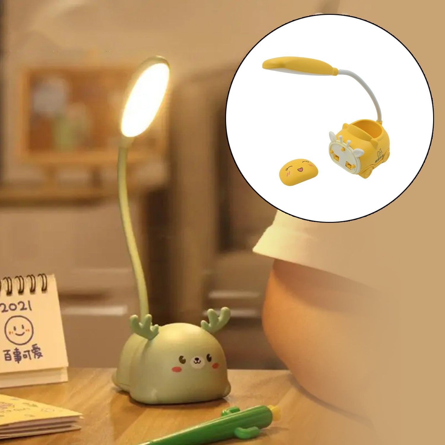 FlexiCat: Adjustable LED Rechargeable Cat-Shaped Desk Lamp for Reading, Study & Office Décor