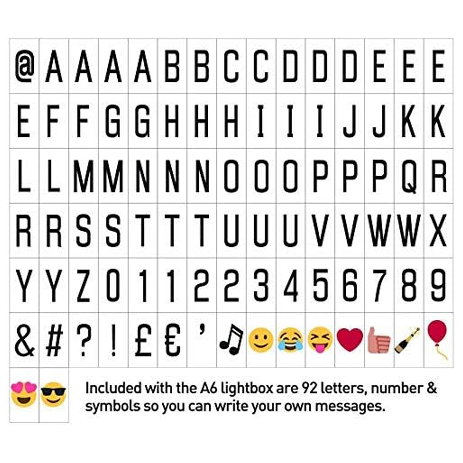 MyMsg: A6 Magnetic Cinematic Light Box with 82 Changeable Letters & 10 Emojis for Personalized Messages