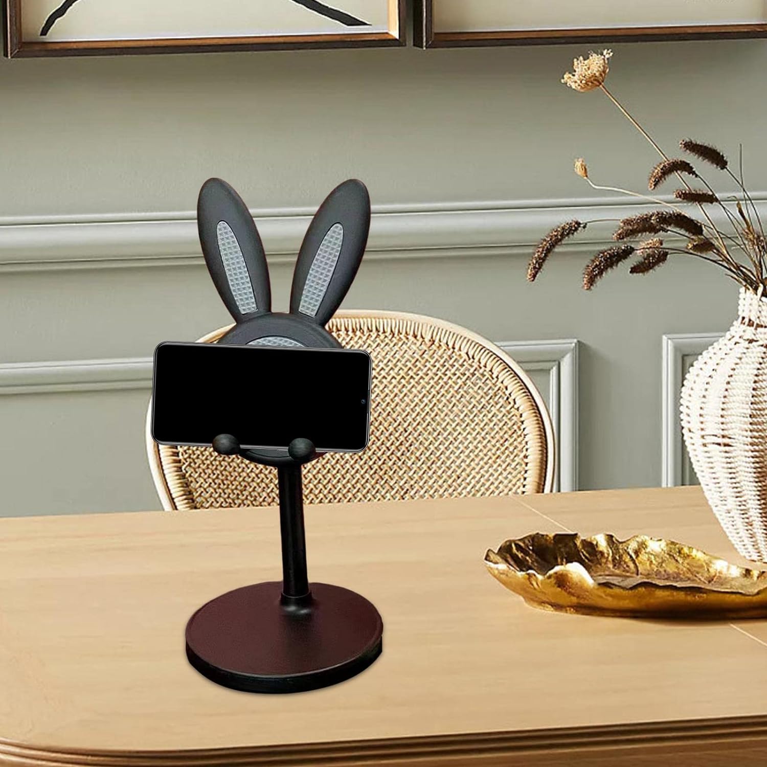 Hopper: Cute Bunny Phone Holder with Adjustable Angle & Height for Desk & Tabletop Use