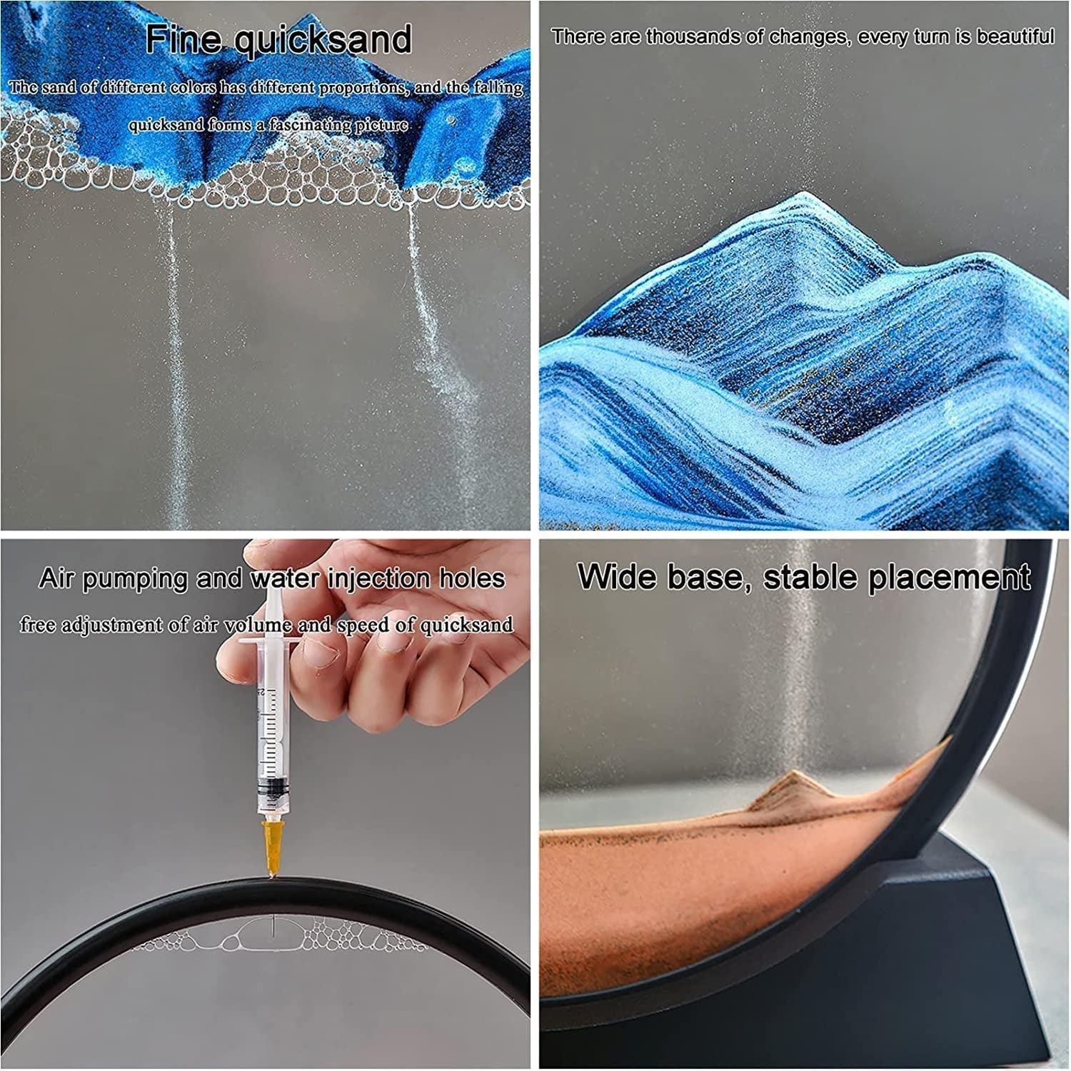 SandFlow: 3D Moving Sand Art Picture with Liquid Glass Landscape for Home & Office Desk Décor