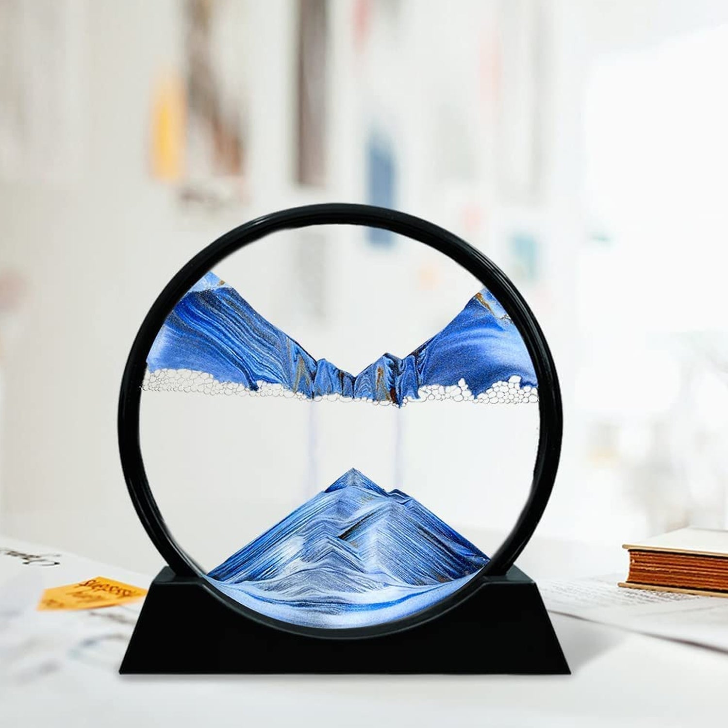 SandFlow: 3D Moving Sand Art Picture with Liquid Glass Landscape for Home & Office Desk Décor