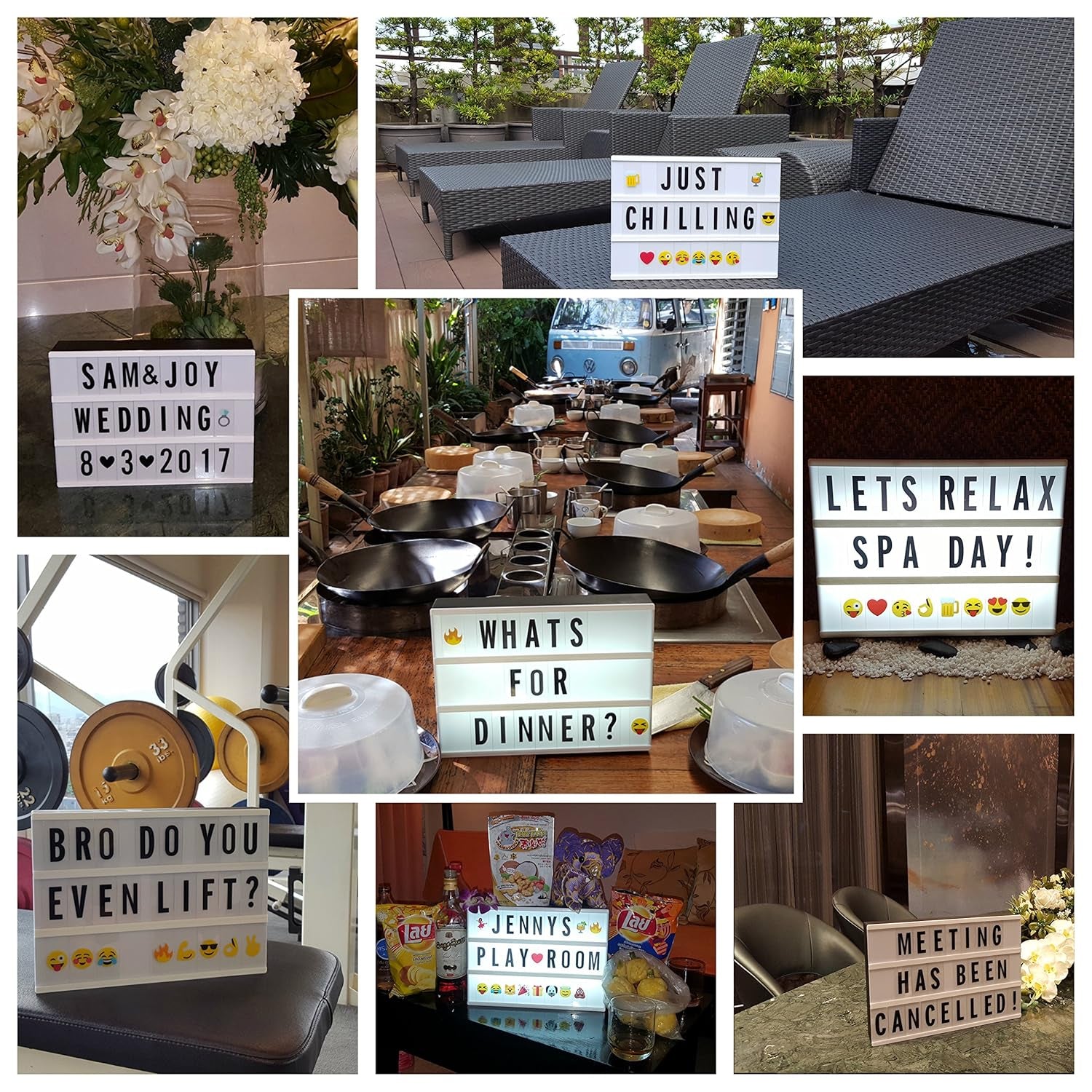 MyMsg: A6 Magnetic Cinematic Light Box with 82 Changeable Letters & 10 Emojis for Personalized Messages