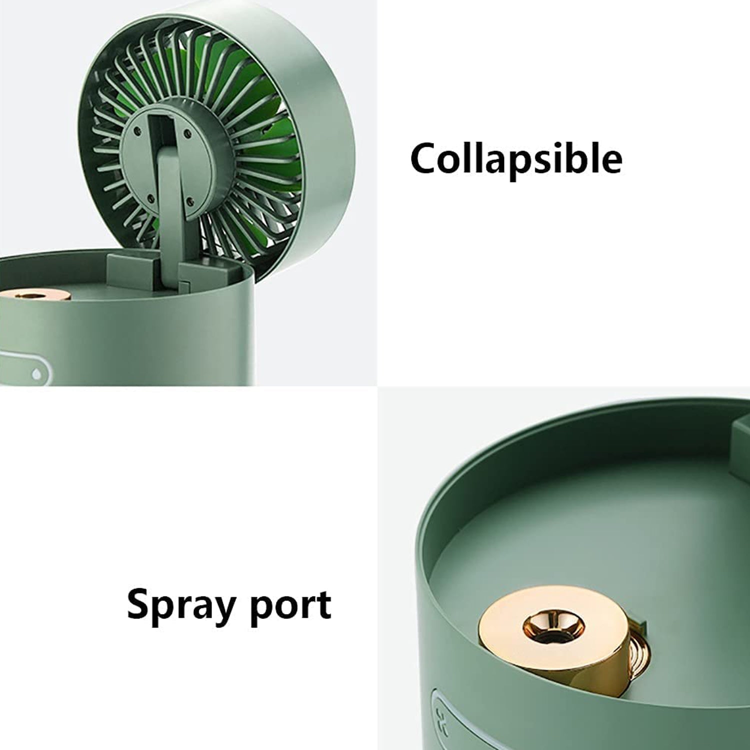 DeskChill: Portable 3-in-1 Mini Air Cooler & Table Fan with Mist Humidifier, USB Rechargeable & LED Night Light