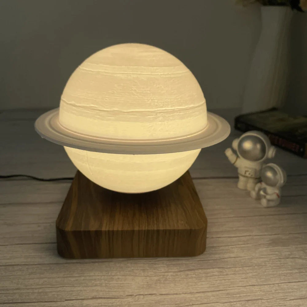 Elysium: 3D Floating Saturn Lamp with Magnetic Levitation, 360° Rotation & Touch-Control LED for Home & Office Décor