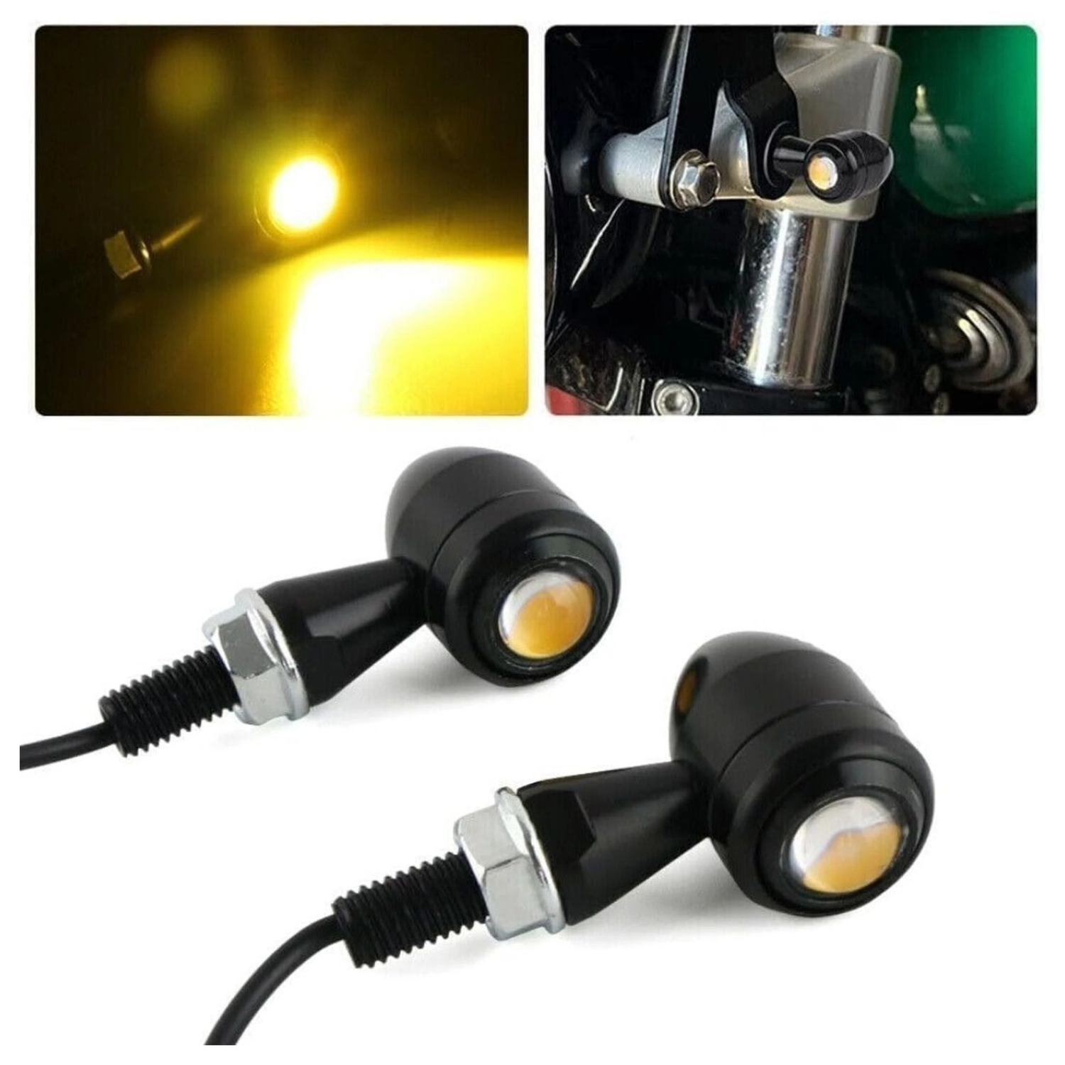 Side, Rear, Front Xenon LED Indicator Light for Bike Duke 180, Classic 350, Duke RC 190, Universal For Bike (Amber)) ()