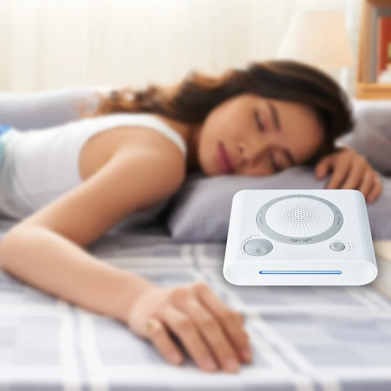 DreamWave: Sleep Therapy Sound Machine with Natural Soothing Sounds, Anxiety Relief, Auto-Off Timer & Battery/Adapter Power Options