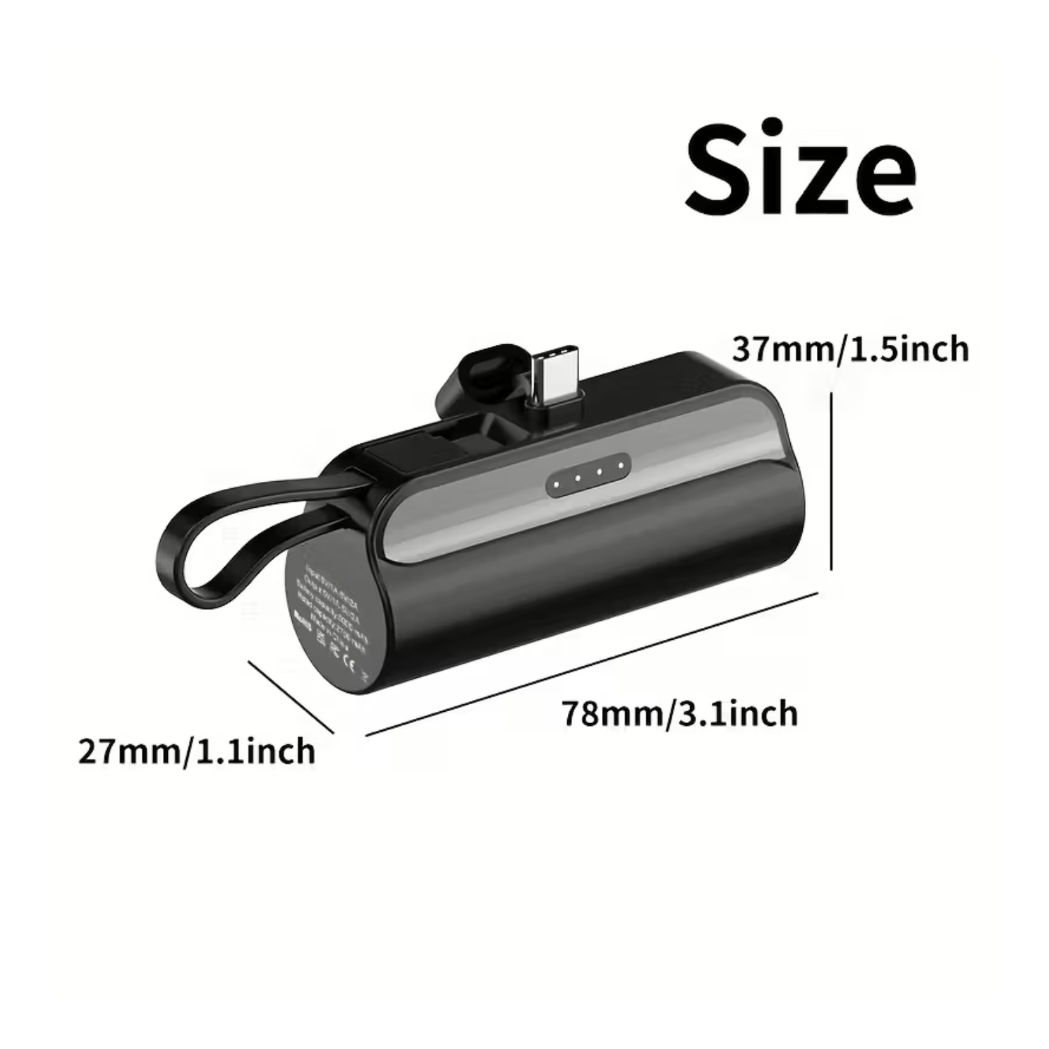 Pocky: Mini 5000 mAh Pocket Power Bank with Built-In Cable for Android, iPhone & Devices