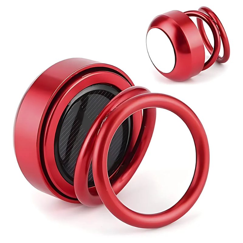 SolarBreeze: Solar-Powered Rotating Car Air Freshener with 360° Dual-Ring Design & Aroma Diffuser for Dashboard & Office