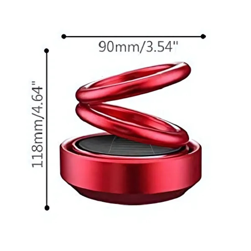 SolarBreeze: Solar-Powered Rotating Car Air Freshener with 360° Dual-Ring Design & Aroma Diffuser for Dashboard & Office