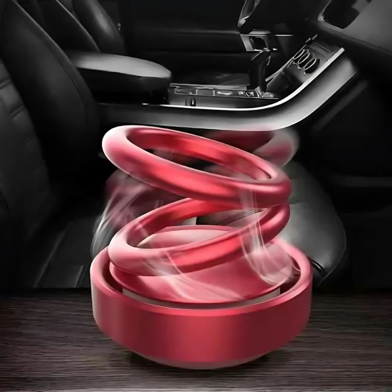 SolarBreeze: Solar-Powered Rotating Car Air Freshener with 360° Dual-Ring Design & Aroma Diffuser for Dashboard & Office