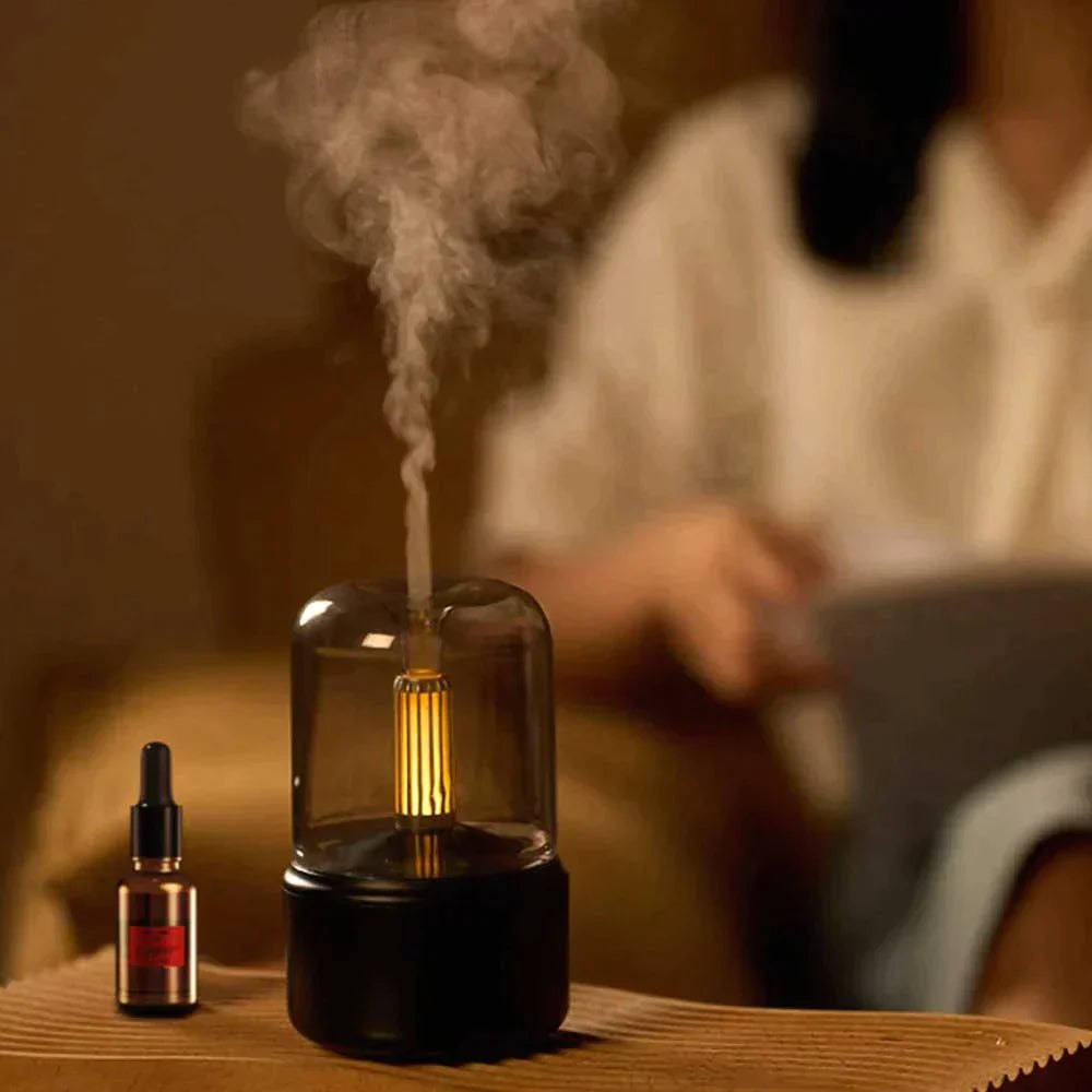 Oasis: Luxe Essential Oil Diffuser with 120ml Capacity, Flame Effect & Auto Shut-Off for Home, Spa & Yoga