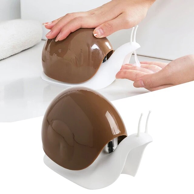Snaqo: Cute Snail-Shaped Liquid Soap Dispenser, 120ml Refillable Pump Bottle for Hand Wash, Lotion, Shampoo & Bathroom or Kitchen Sink Décor