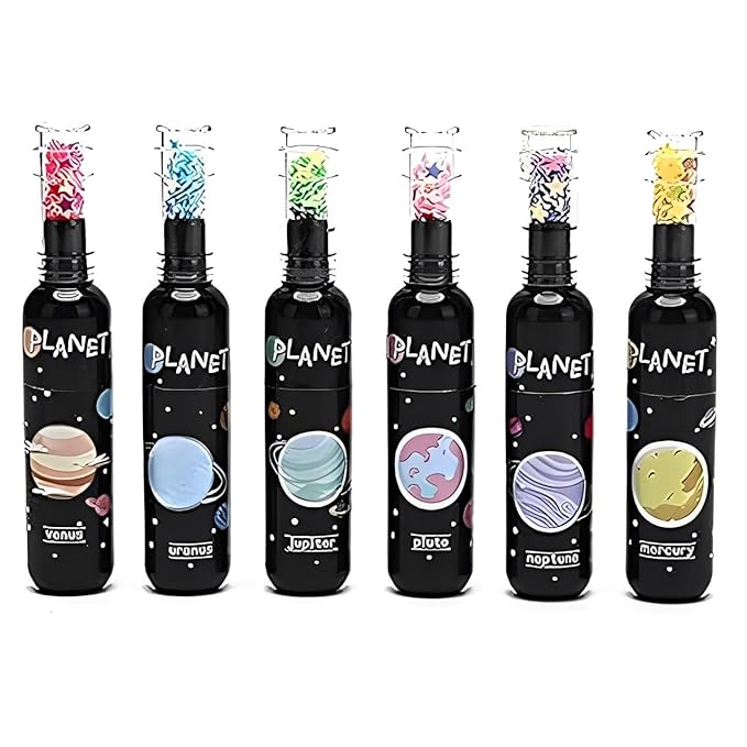 Zap: Space-Themed Highlighter Set with Fluorescent Neon Colors & Unique Planet Design (6 Pcs)
