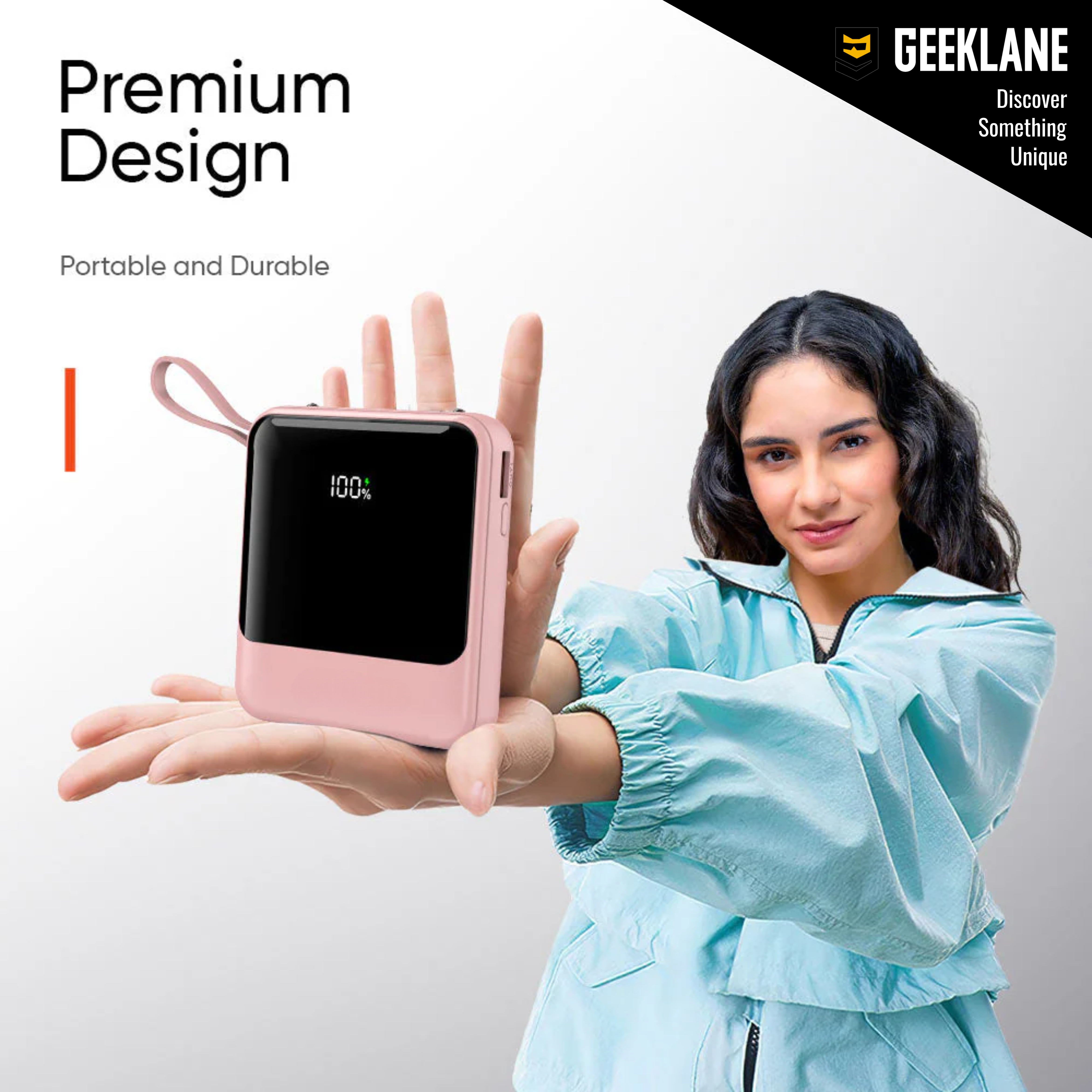 Powbee: 10,000mAh Compact Power Bank with 23W PD Fast Charging, Built-In Charging Cables & Digital Display, Dual Output Portable Battery Pack with Type-C Input/Output