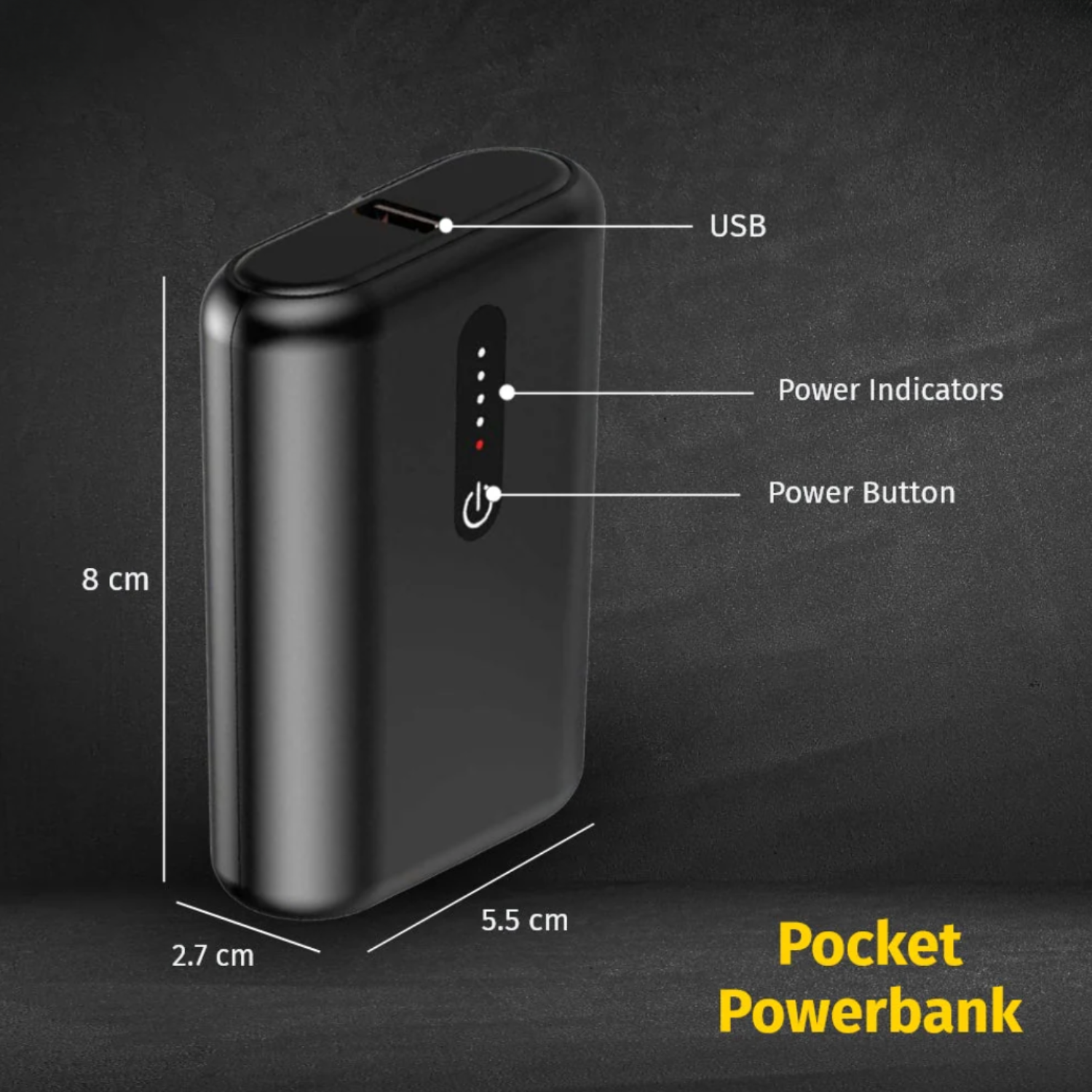 Podex: 10000mAh Ultra-Compact Power Bank with 22.5W Fast Charging, Dual Output, LED Indicator & Type-C Input/Output