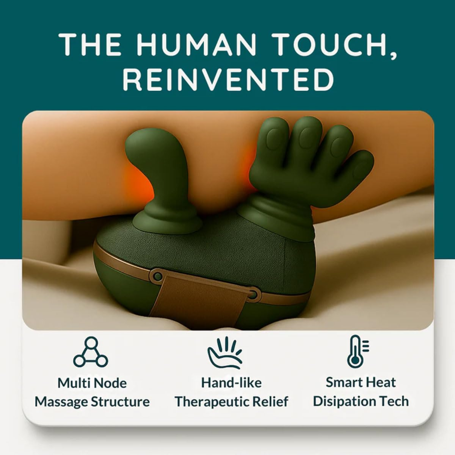 Palmora: Portable Neck & Shoulder Massager with Deep Kneading & Heat Therapy, 4D Heated Massage Pillow with Multiple Modes for Muscle Relaxation & Pain Relief