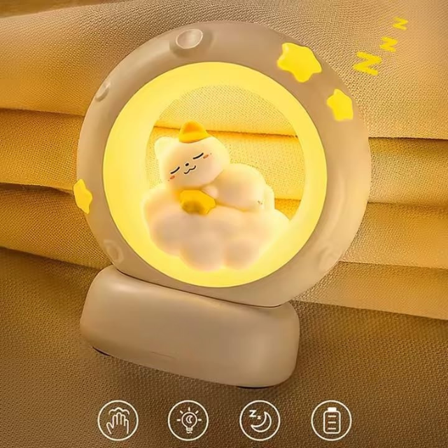 PawPop: Adorable Cat-Shaped LED Night Light – USB Rechargeable Lamp with Tap Control & Adjustable Brightness for Cozy Ambiance & Gifting