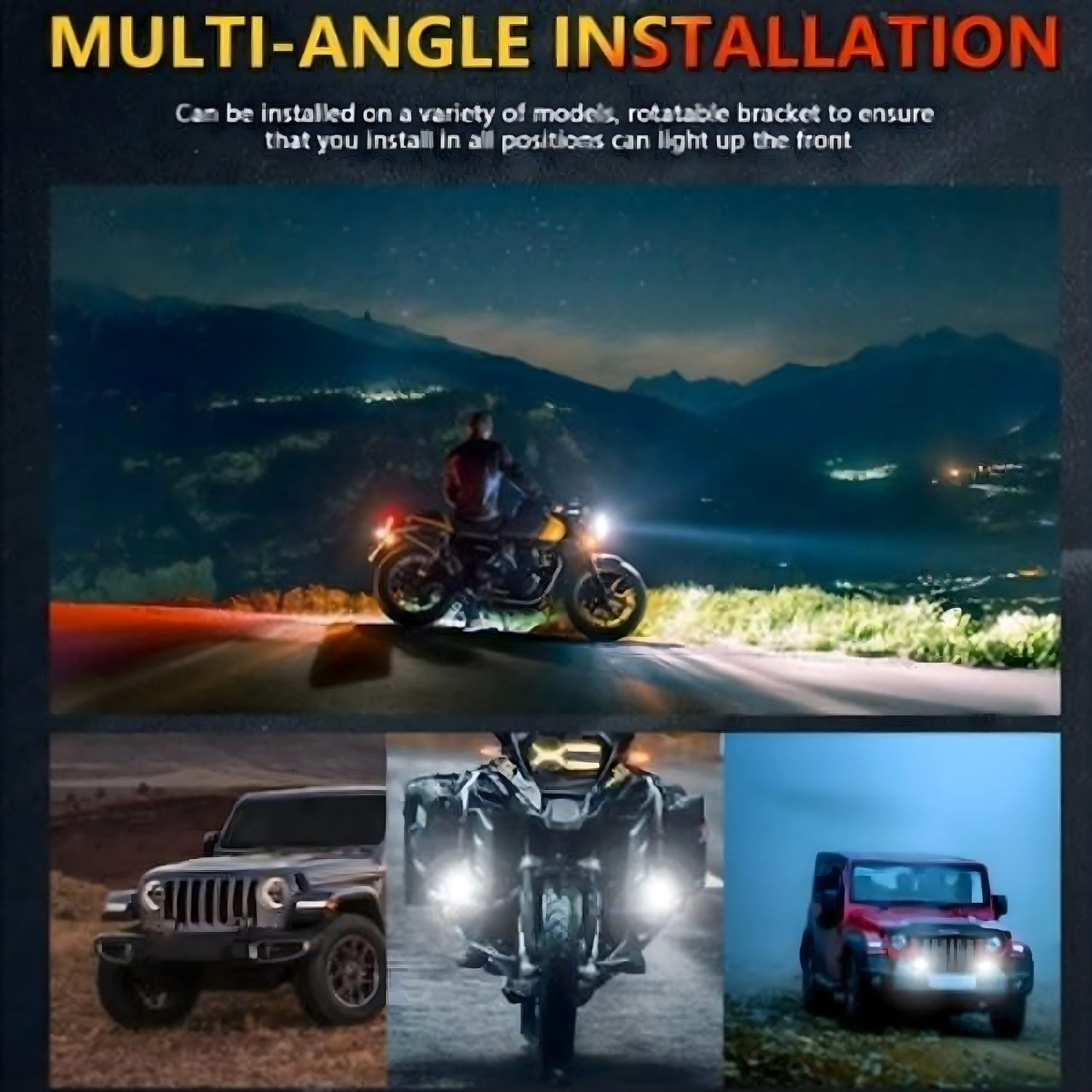 Mini Double Lens Fog Light with Yellow & White Fleshing Light (RED & Blue DRL) Fog Lamp Motorbike LED (12 V, 45 W) (Universal For Bike, Pack of 2)