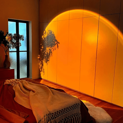 Aura: 16-Hue RGB Sunset Lamp with Remote Control, USB Plug-In & 360° Rotatable Head for Ambience & Content Creation