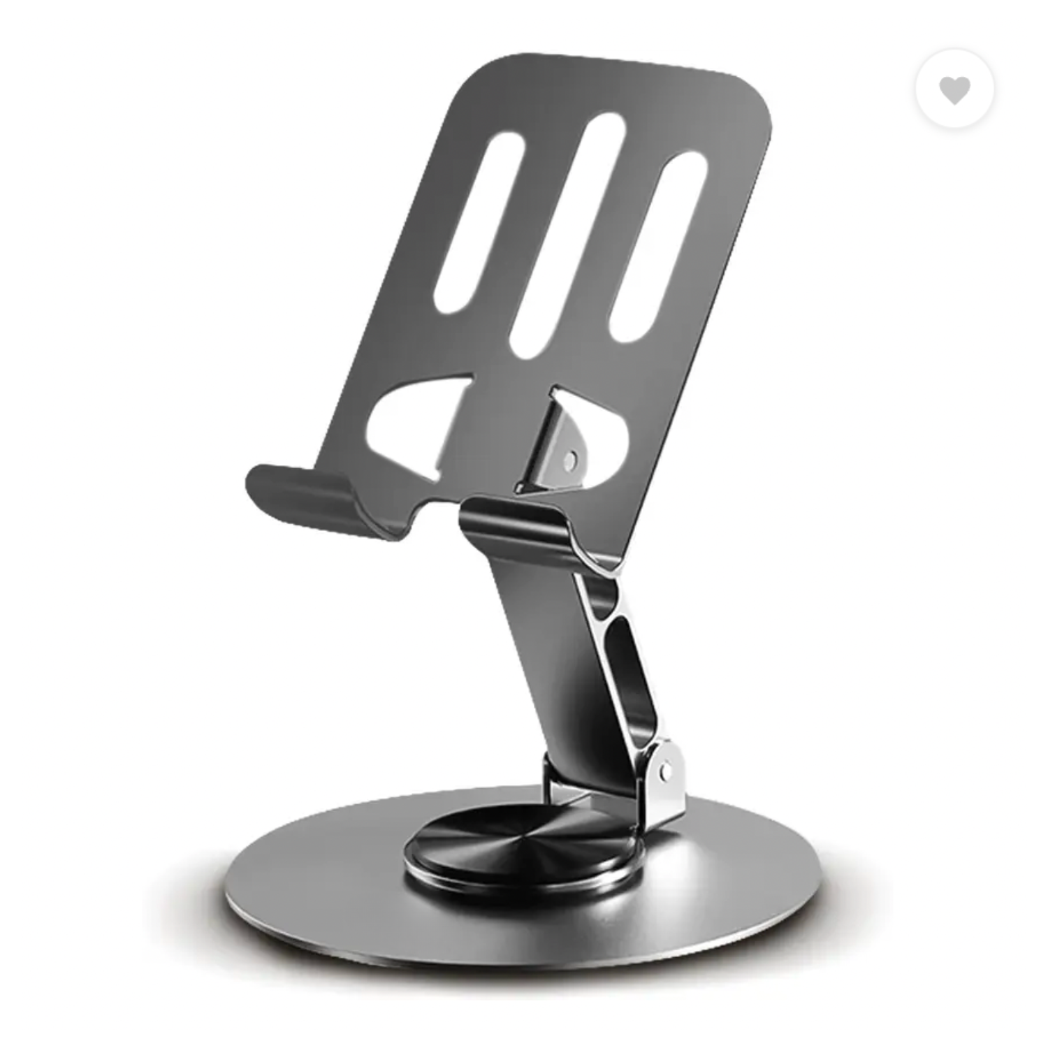 Rotaty: Adjustable Universal Mobile & Tablet Stand, 360° Rotating, Foldable Phone Holder with Stable Metal Base, Anti-Slip Pad & Height Adjustment for Desk & Tabletop Use