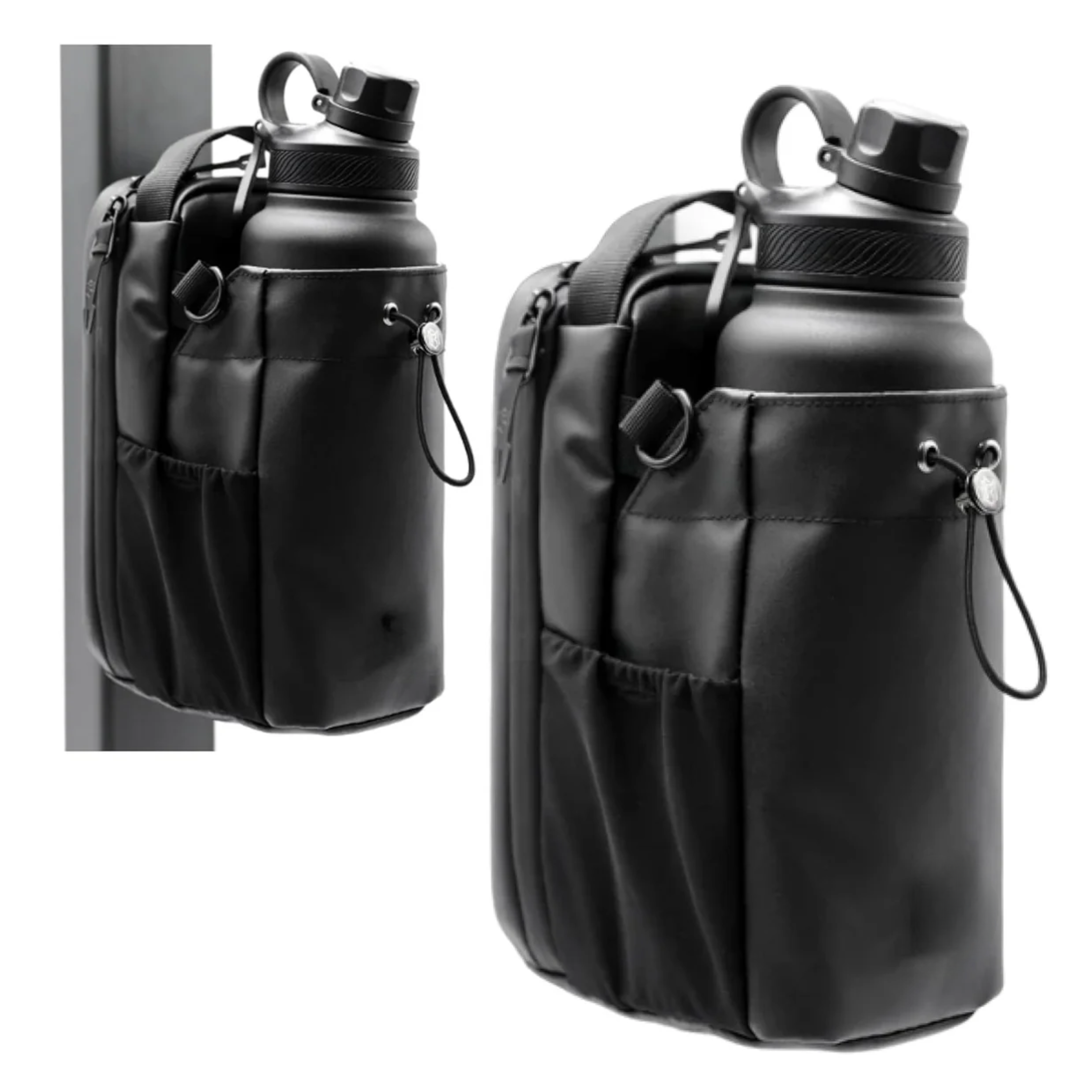 GymMate: Magnetic Gym Bottle Sling with Phone Pocket & Storage Compartments, Portable Water Bottle Holder for Gym, Travel, Sports & Work