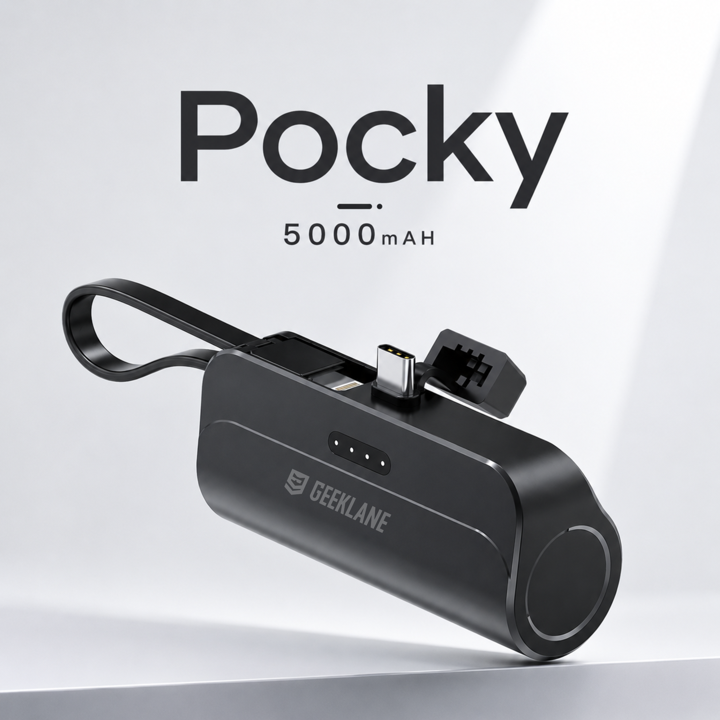 Pocky: Mini 5000 mAh Pocket Power Bank with Built-In Cable for Android, iPhone & Devices (Assorted)