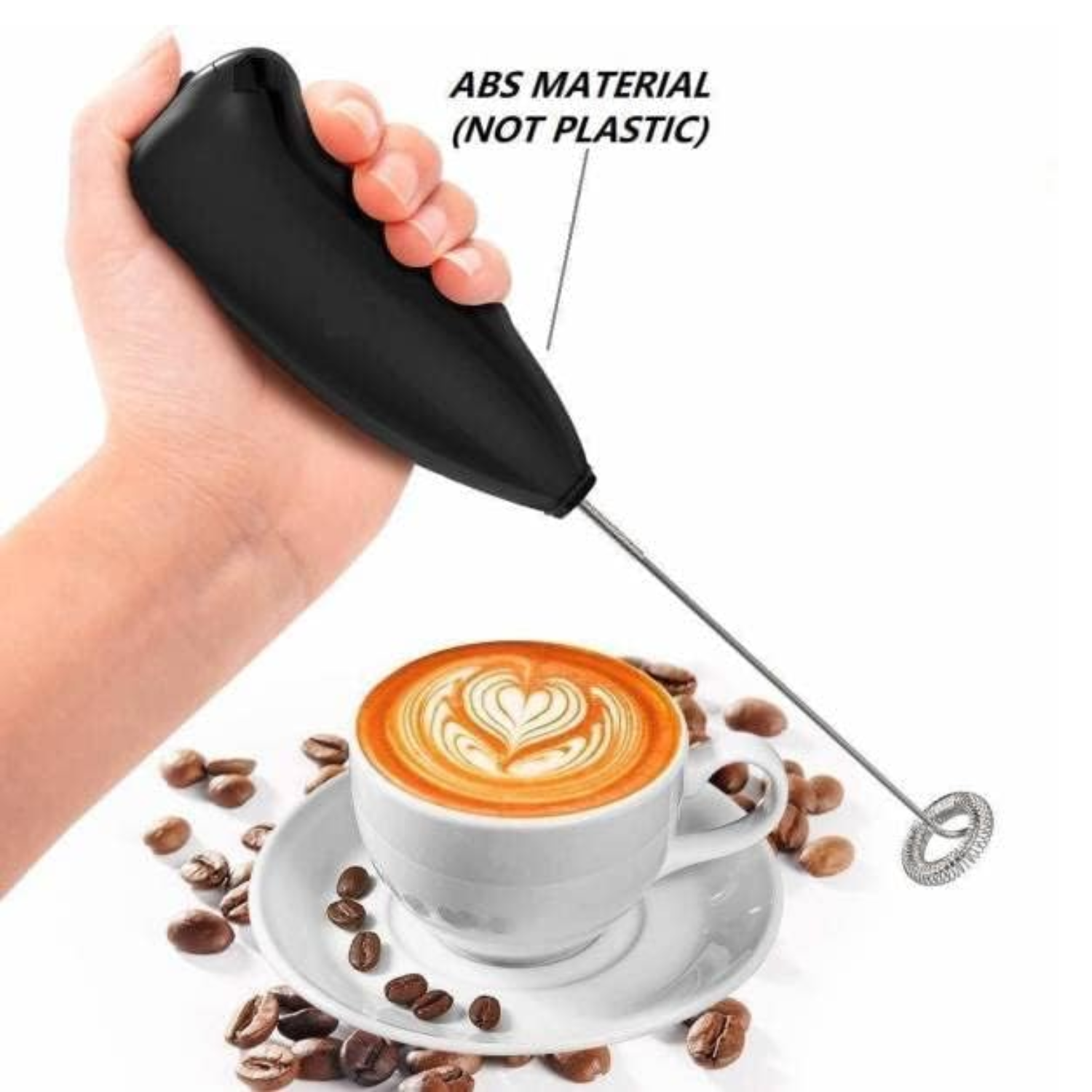 Frothi: Portable Handheld Coffee Frother for Latte, Cappuccino & Beverages, High-Speed Electric Milk Frother with Stainless Steel Whisk