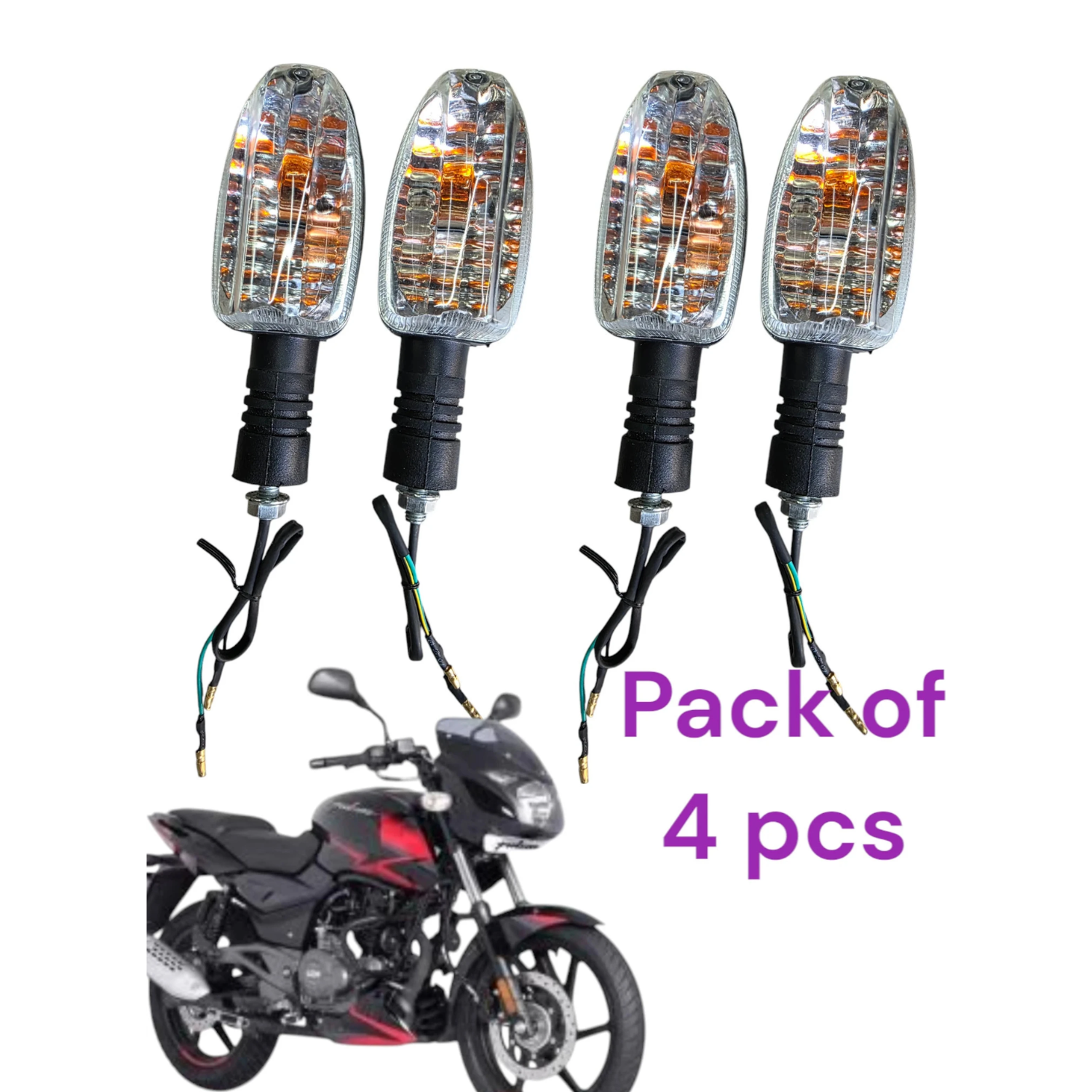 Side, Rear, Front Incandescent Indicator Light for Bajaj Pulsar 150, Pulsar 180 DTS-i, Pulsar 150 AS, Discover 150, Platina 100, Platina 125 (Orange)