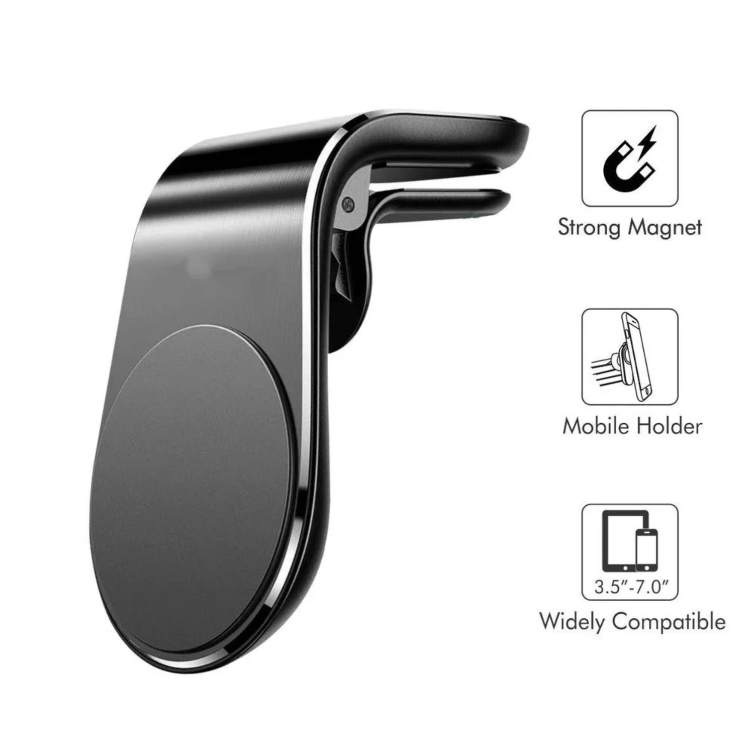 Maglo: Magnetic Universal Car Phone Mount, Strong Magnet Mobile Holder with Secure Grip & Easy Installation for All Smartphones