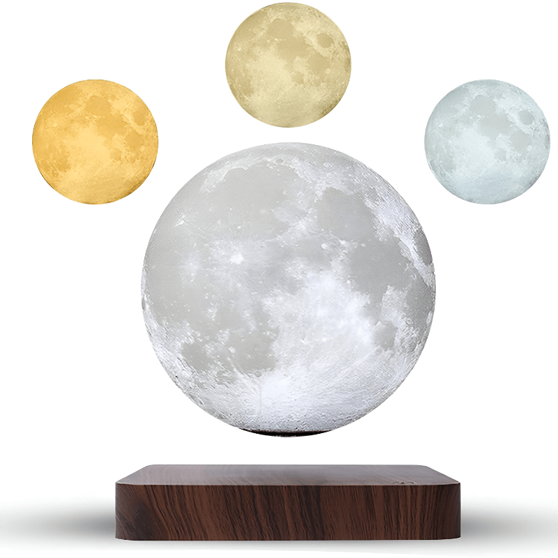 Orbit: Luxe Floating Moon Lamp with Magnetic Levitation, Spinning LED Light & 3 Color Modes for Home & Office Décor