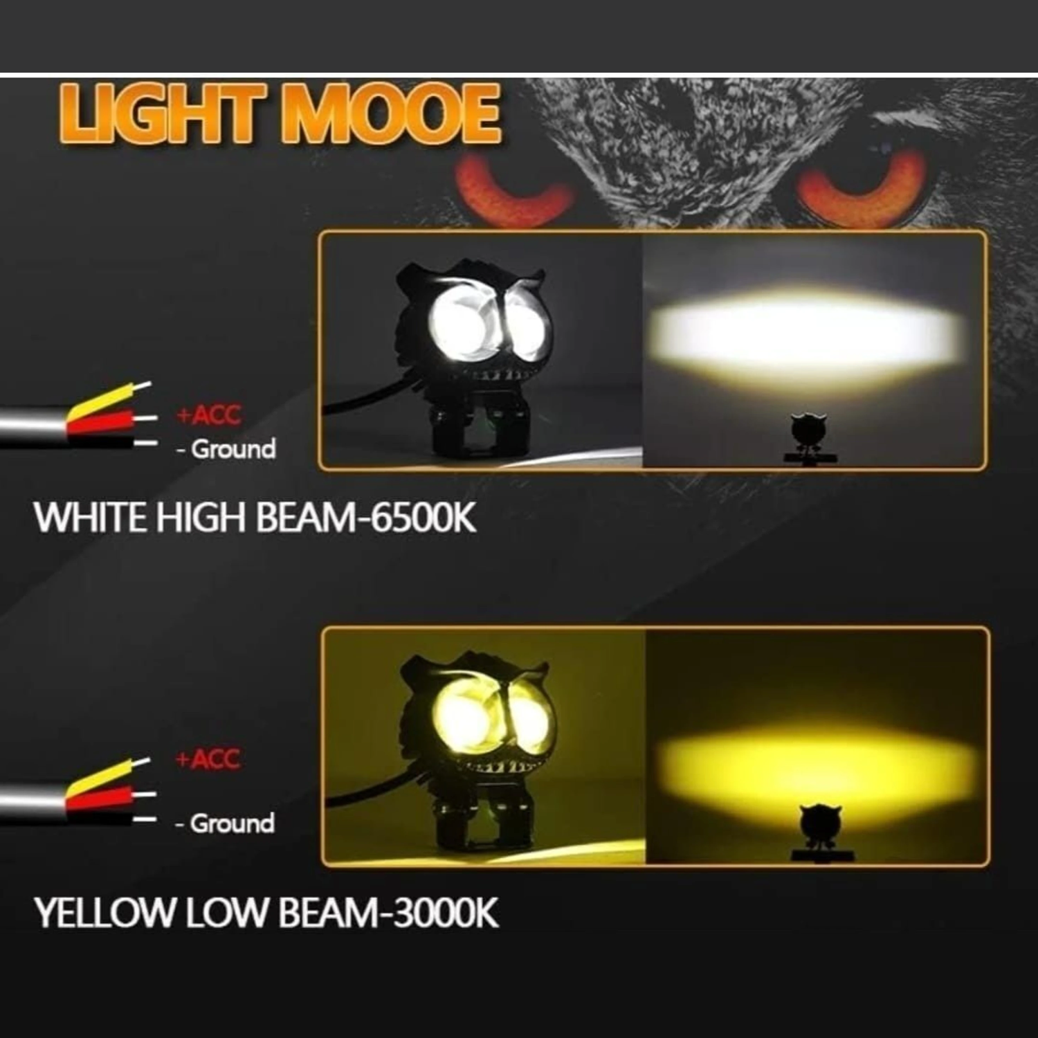 Owl Shape Important Fog Light Fog Lamp Truck LED (12 V, 45 W) (Universal For Bike, Pack of 2)