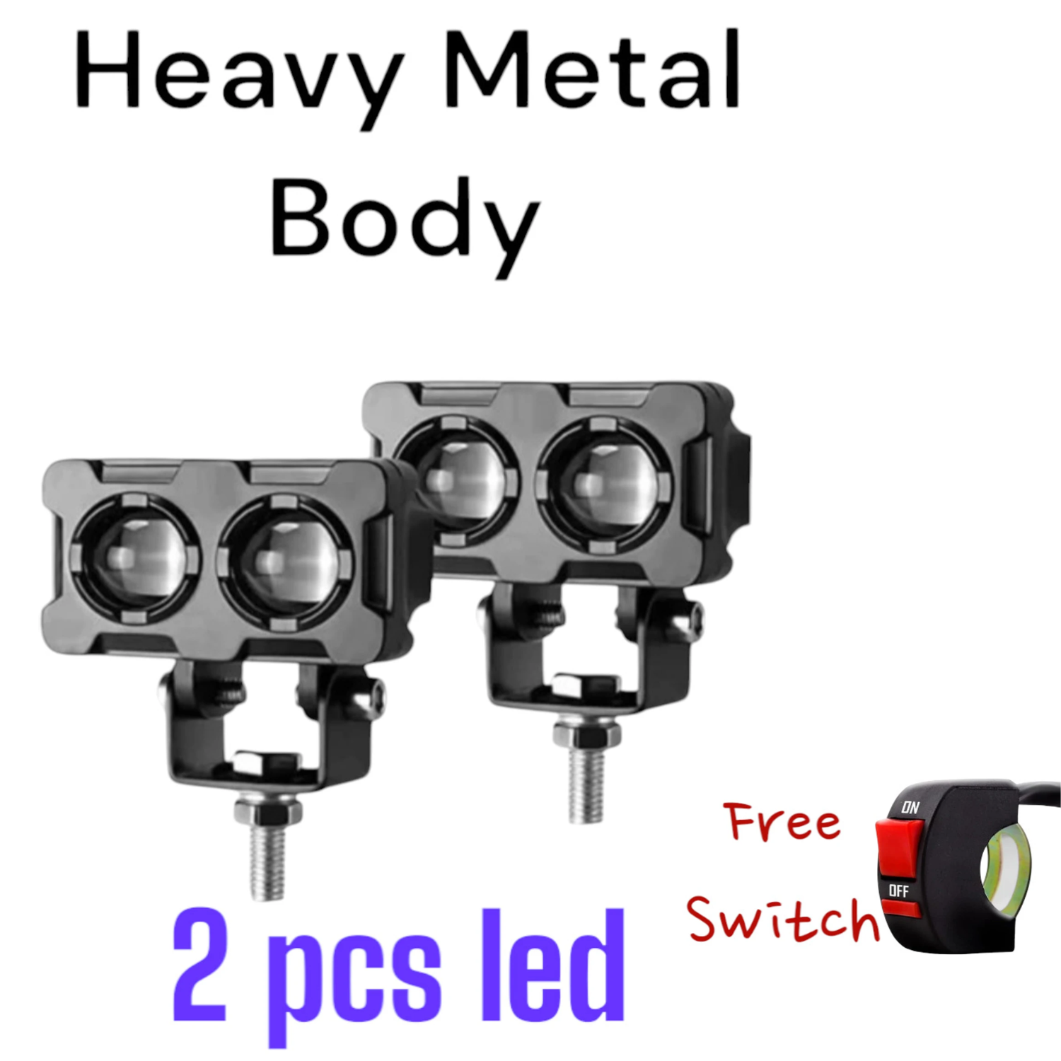 2 LED Lens LED Fog Light for bike White/Amber for All Motorbike Cars pack Of 2 Fog Lamp Van, Car, Truck, Motorbike LED (12 V, 35 W) (All Royal Enfield Models, Splendor Plus, Pulsar 150, Apache RTR 160, Pack of 2)