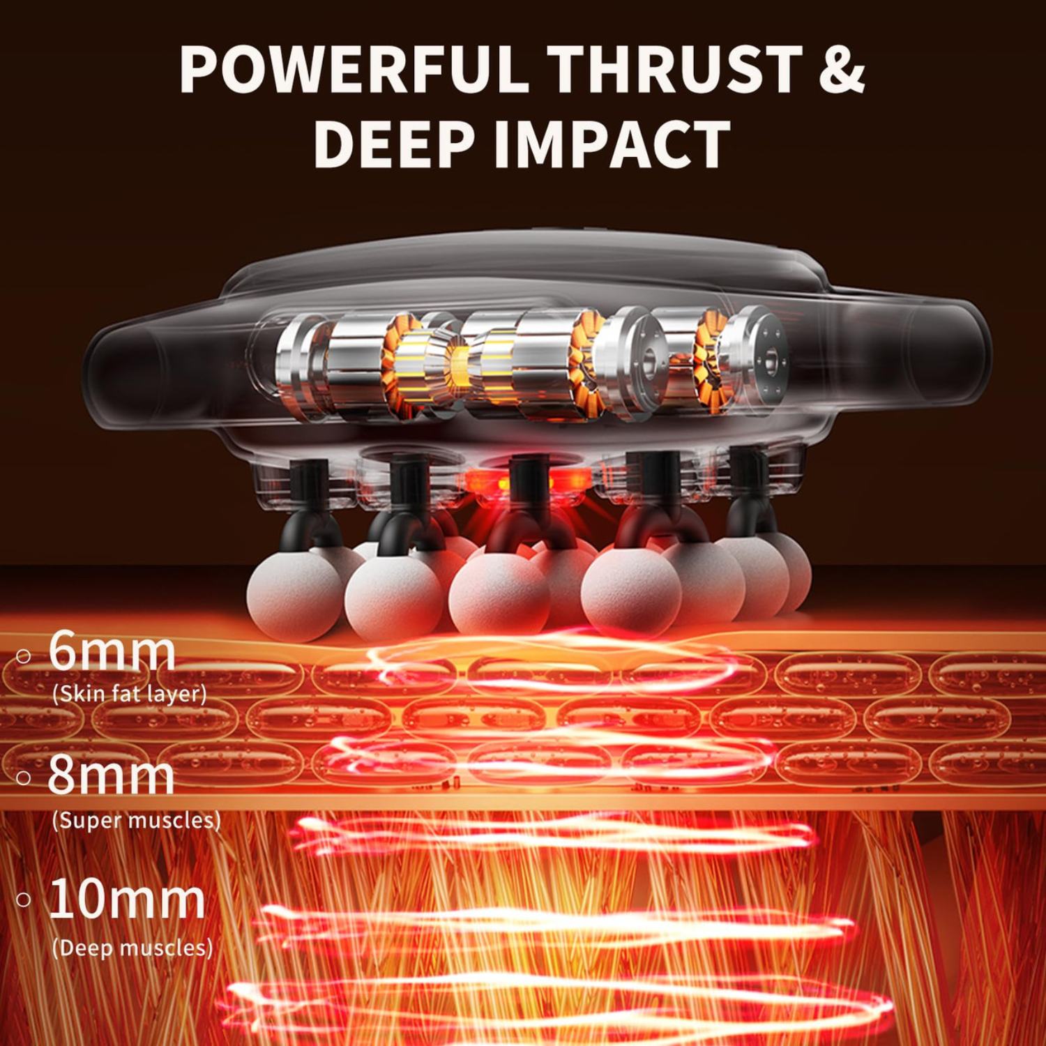 Pulseo: Deep Tissue Massage Gun with Percussion Therapy, 16 Massage Heads & 9 Intensity Levels for Muscle Recovery & Pain Relief