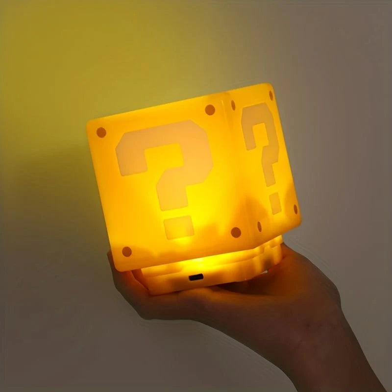 1UP: Sound Enabled Question Block Arcade LED Lamp Night Light for Gamers