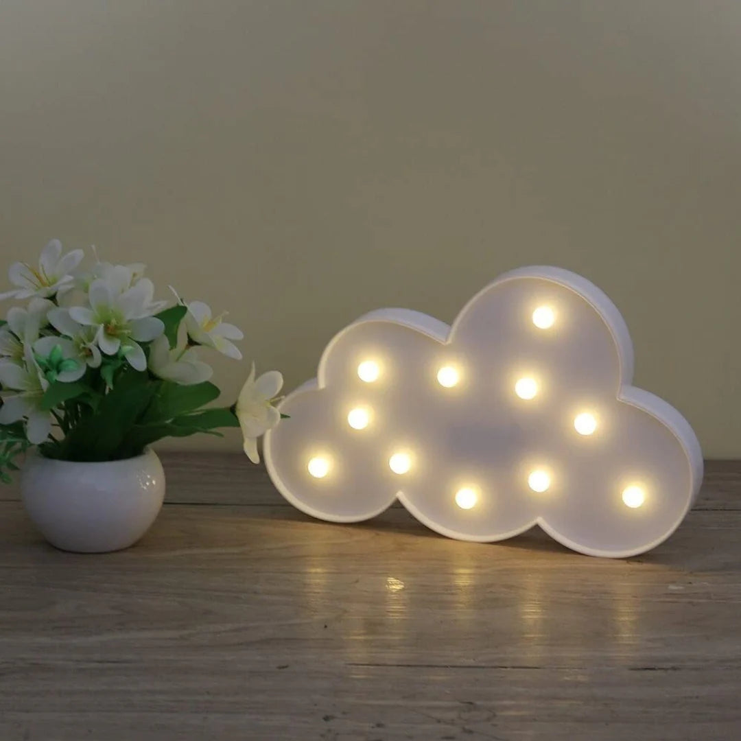 VibeCloud: Marquee LED Cloud Light with Warm White Glow for Home & Festive Décor