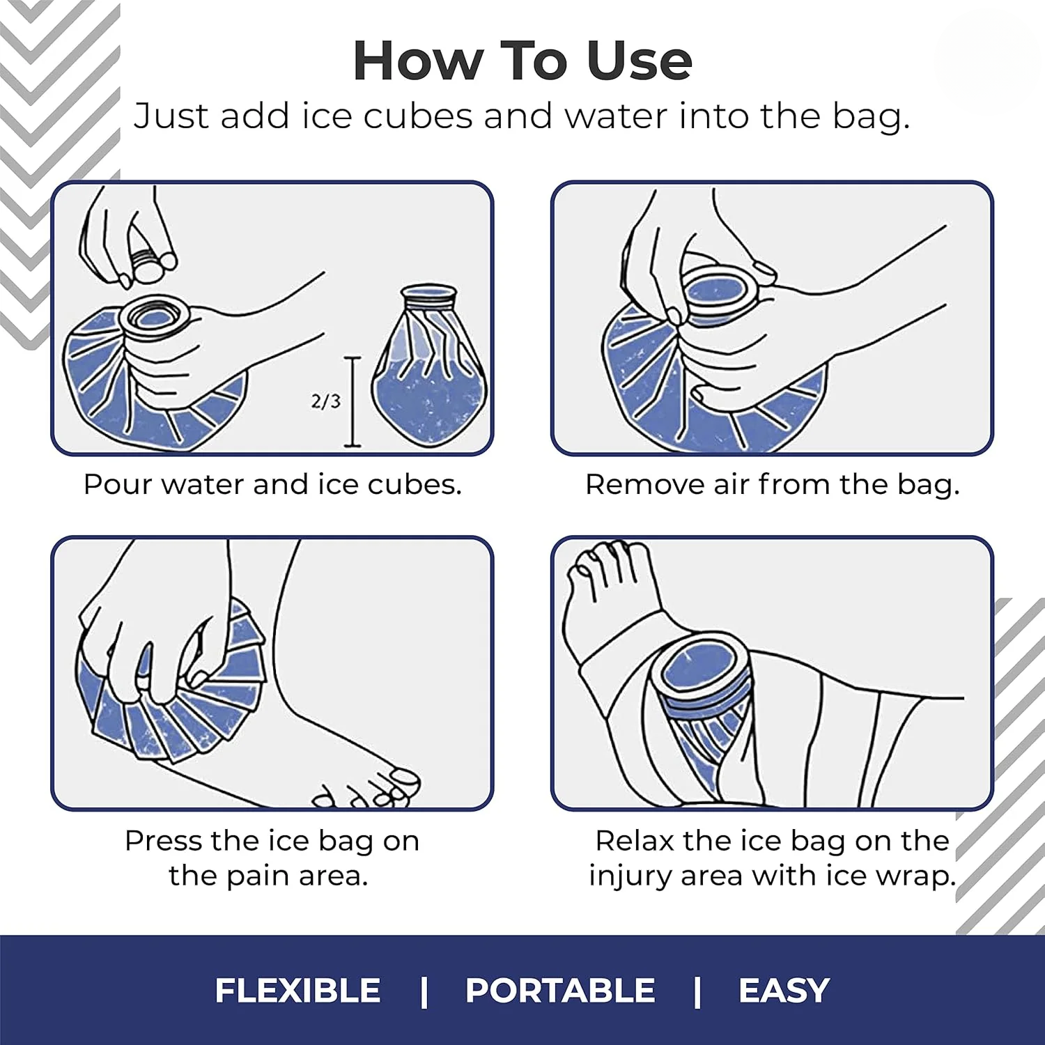 IceMate: Reusable Cold Compress Bag, 9-Inch Leak-Proof Ice Pack for Pain Relief, Swelling, Sports Injuries, Cramps & First Aid Therapy