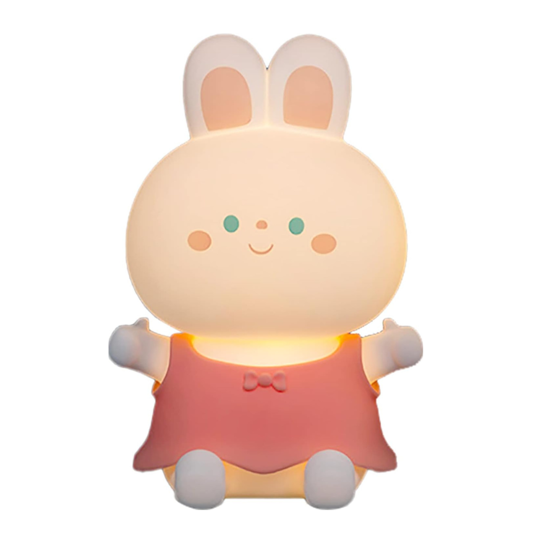 BunnyGlow: Adorable Silicone LED Night Lamp for Kids with Warm & Cozy Light, USB Rechargeable, Soft & Squishy Kawaii Bunny Design